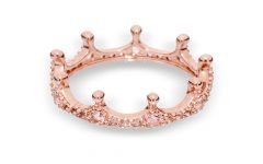 25 Collection of Pink Sparkling Crown Rings