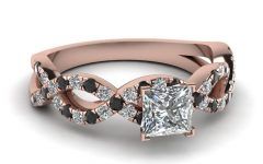 2024 Popular 14k Black Gold Princess Diamond Engagement Rings