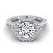 Diamond Octagon Frame Vintage-style Engagement Rings in 14k White Gold