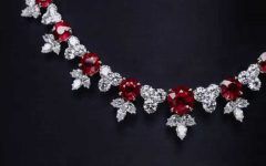 Ruby and Diamond Cluster Necklaces