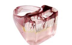 25 The Best Pink Murano Glass Leaf Rings
