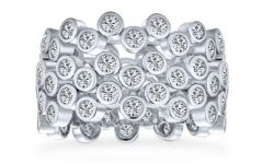 25 Collection of Bubbles Bezel Diamond Trio Rings