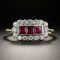 Vintage Style Ruby and Diamond Rings